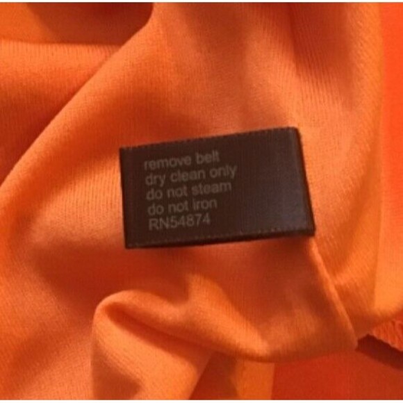 The Limited Womens Orange Multi Floral Print Pleated Front Belted Dress Size 12 - Picture 7 of 7